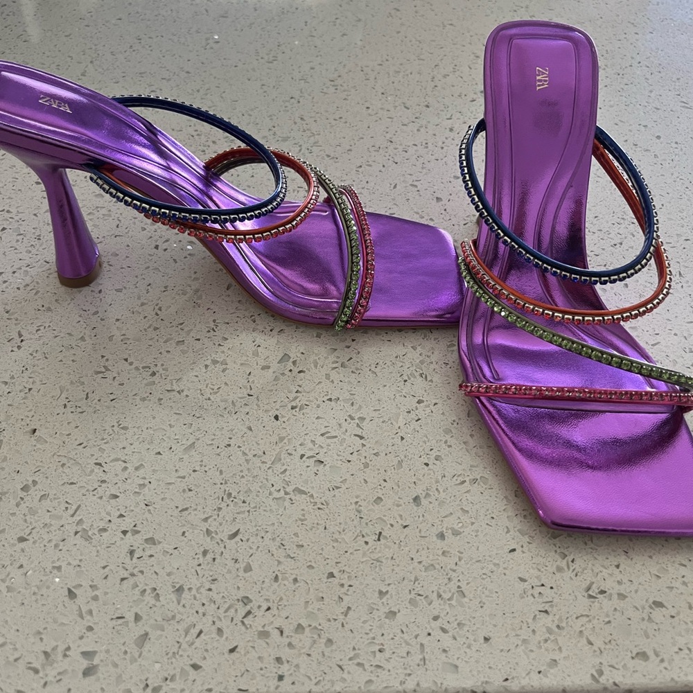 Worn once! Zara colorful heels